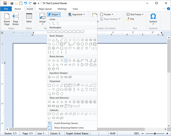 Sneak peek X13: MS Word compatible drawings and shapes
