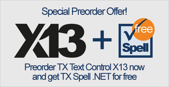 Pre-order X13 now and get TX Spell .NET for free