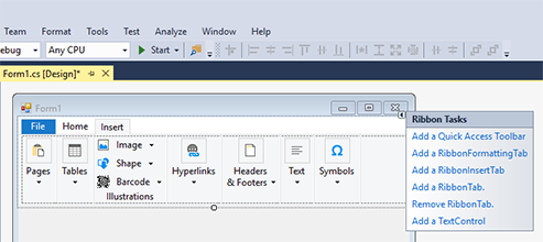 Sneak peek: TX Text Control RibbonBar for Windows Forms