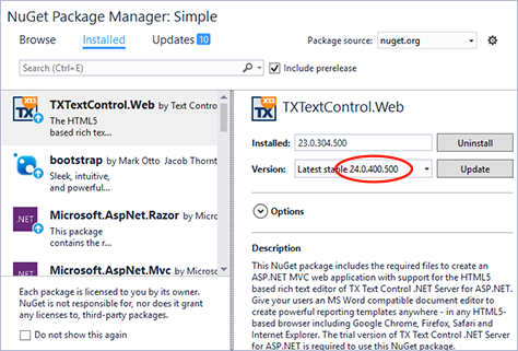 Manage NuGet Packages