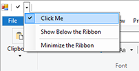 Adding elements to the Ribbon QuickAccessToolbar