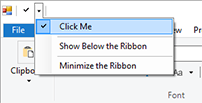 Adding elements to the Ribbon QuickAccessToolbar Adding elements to the Ribbon QuickAccessToolbar