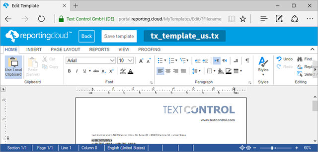 TX Text Control X14 Service Pack 1 deployed to ReportingCloud Portal and API