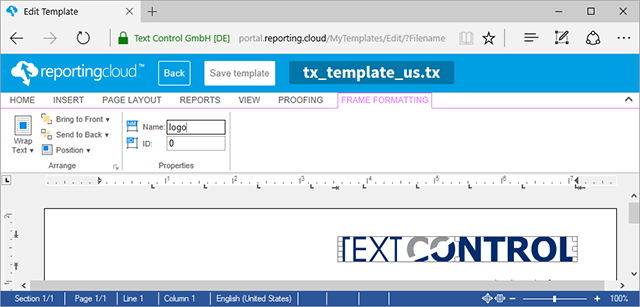 TX Text Control X14 Service Pack 1 deployed to ReportingCloud Portal and API