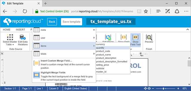 TX Text Control X14 Service Pack 1 deployed to ReportingCloud Portal and API