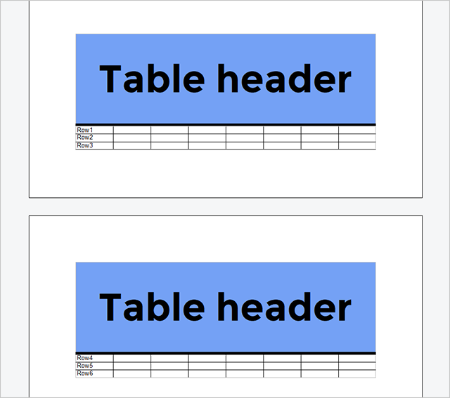 MailMerge: Table headers and repeating blocks
