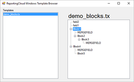 ReportingCloud Template Browser