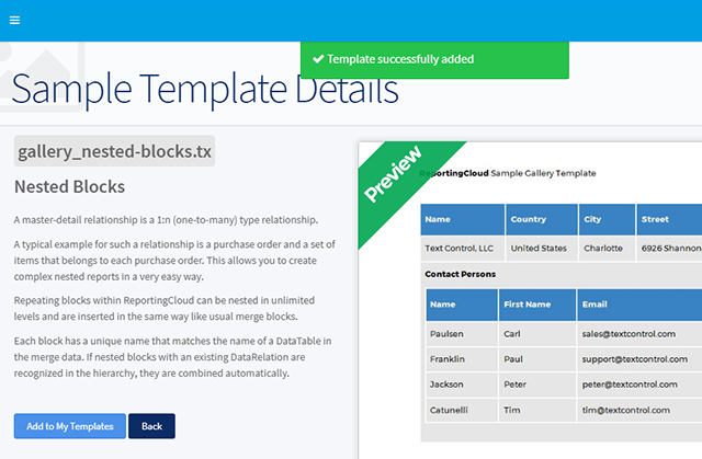 ReportingCloud: Sample template gallery launched