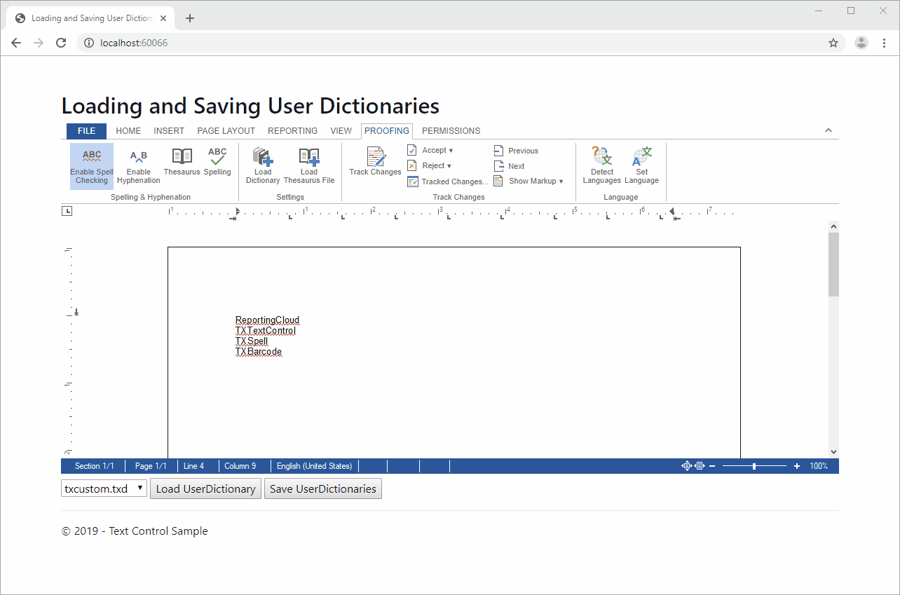 Loading user dictionaries