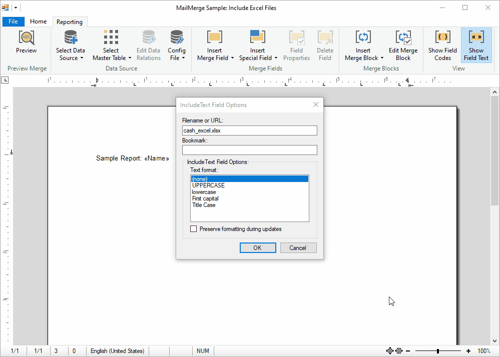 Screen video merge Excel