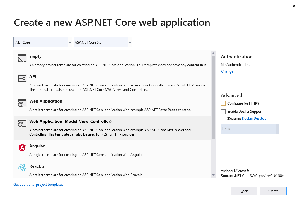 Create a .NET Core 3 application