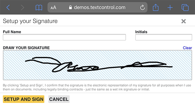Signatures on iPhone
