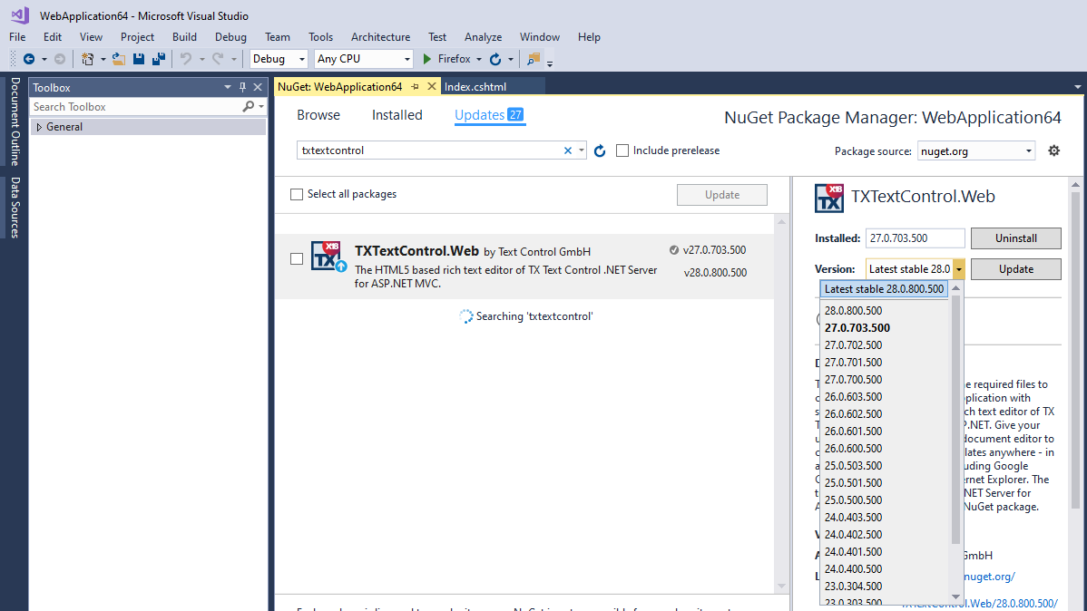 TX Text Control NuGet Packages