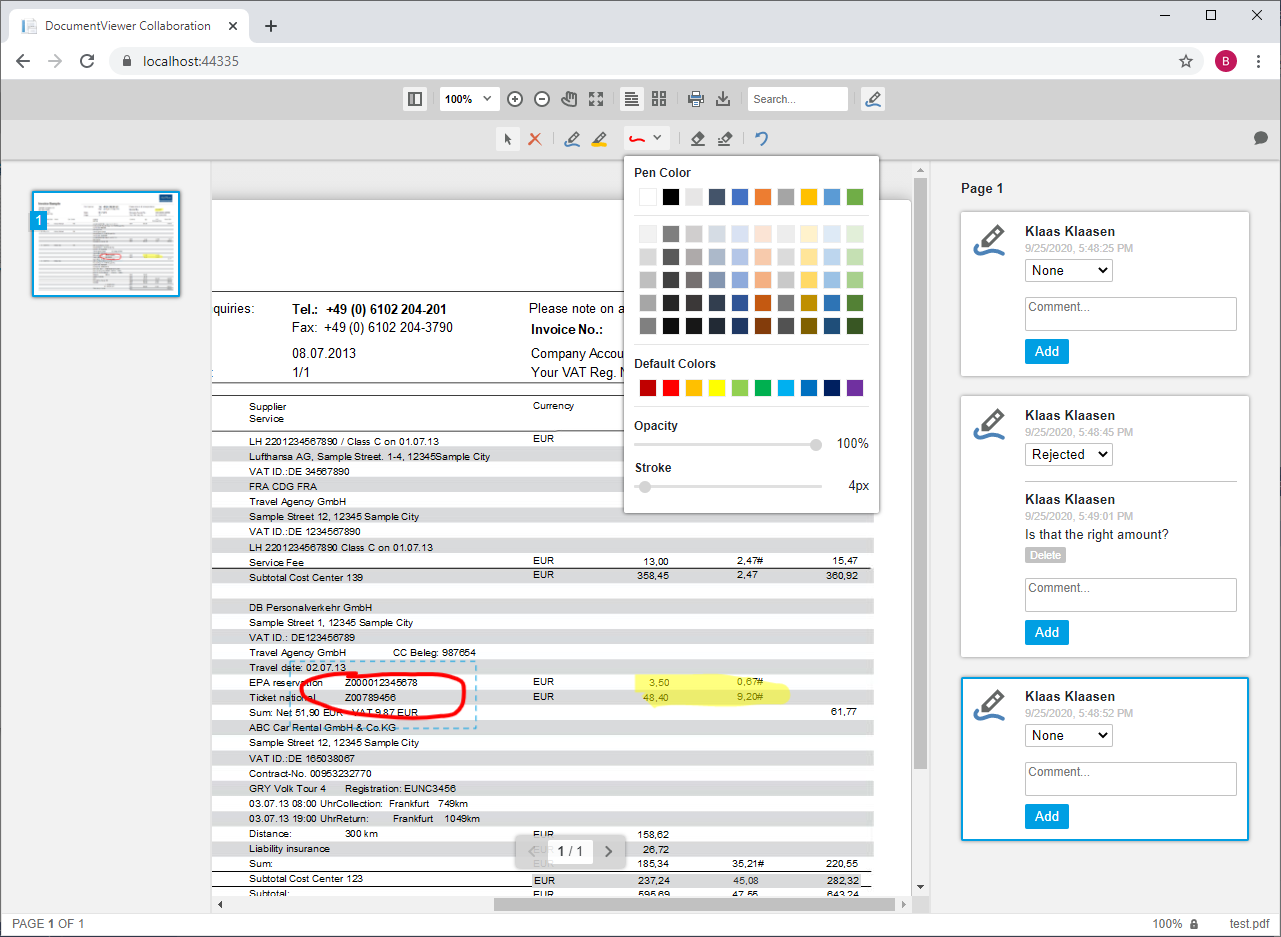 DocumentViewer Annotations