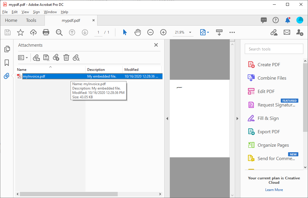 X19 Sneak Peek: Embedded Files In Adobe PDF Documents