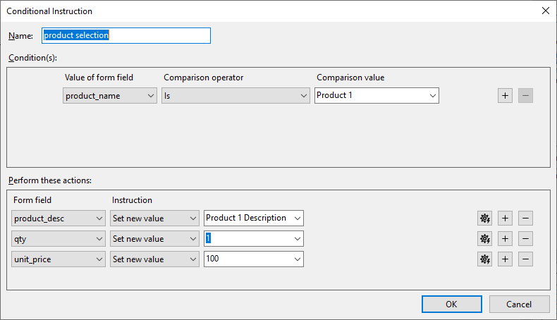 Condition in Text Control