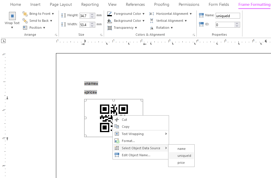 Creating barcodes with TX Text Control