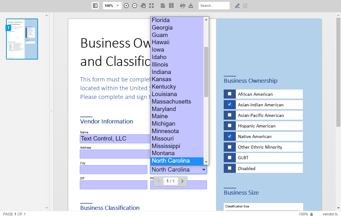 Forms in Document Viewer