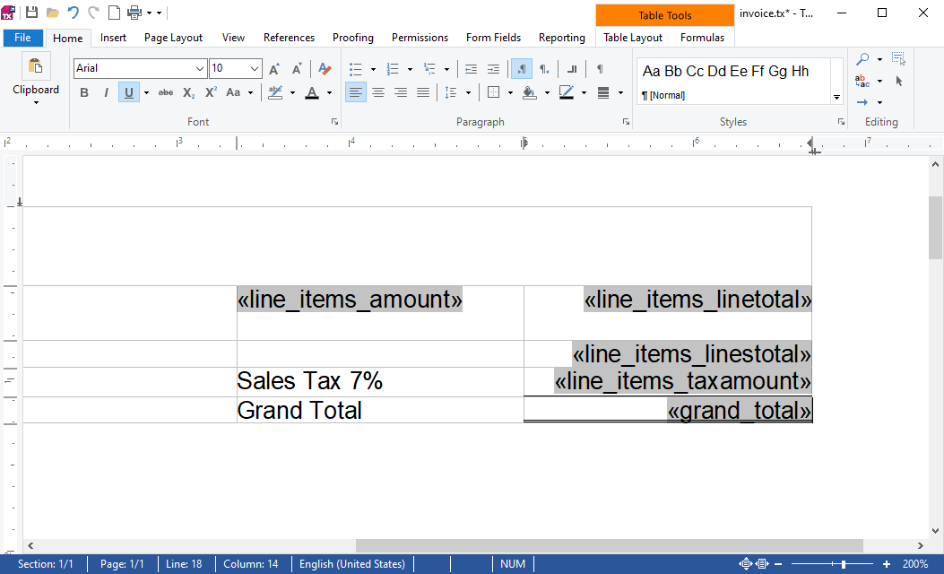 Using Accounting Double Underlining in MailMerge Templates