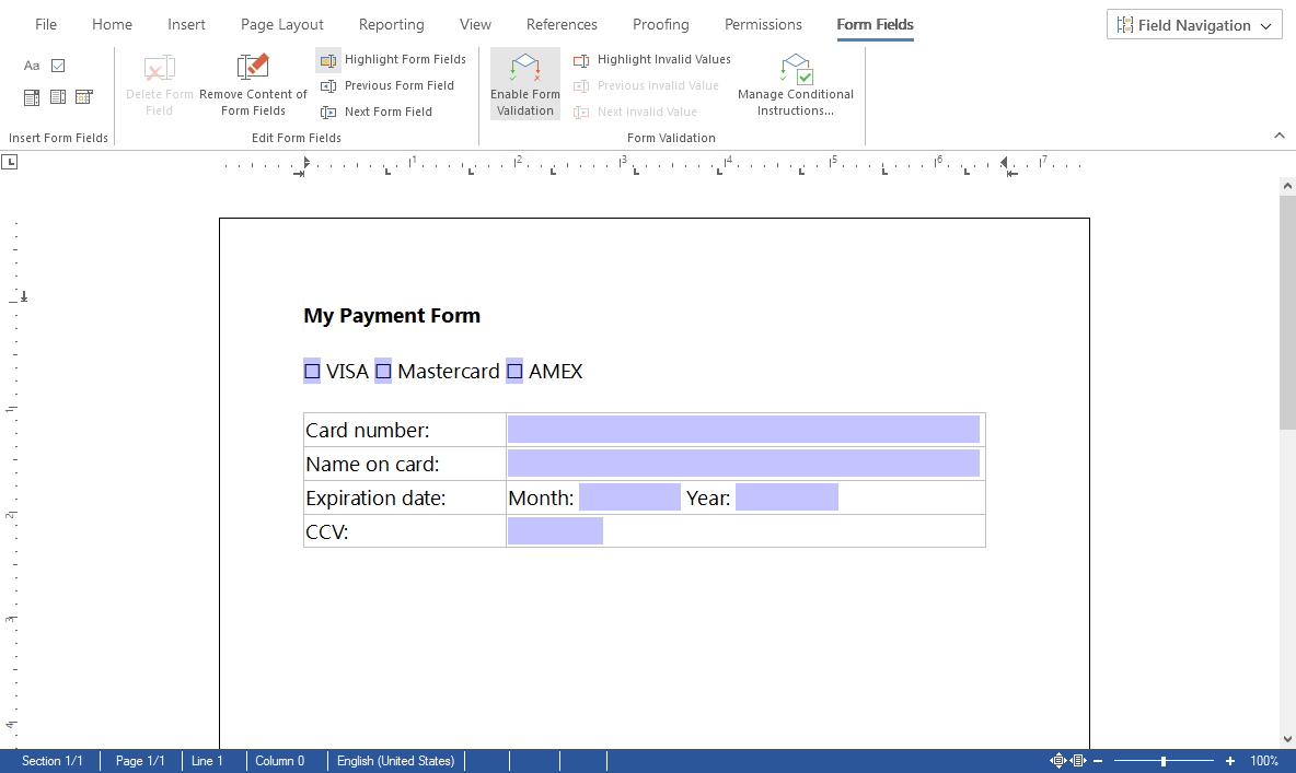 Creating documents with TX Text Control