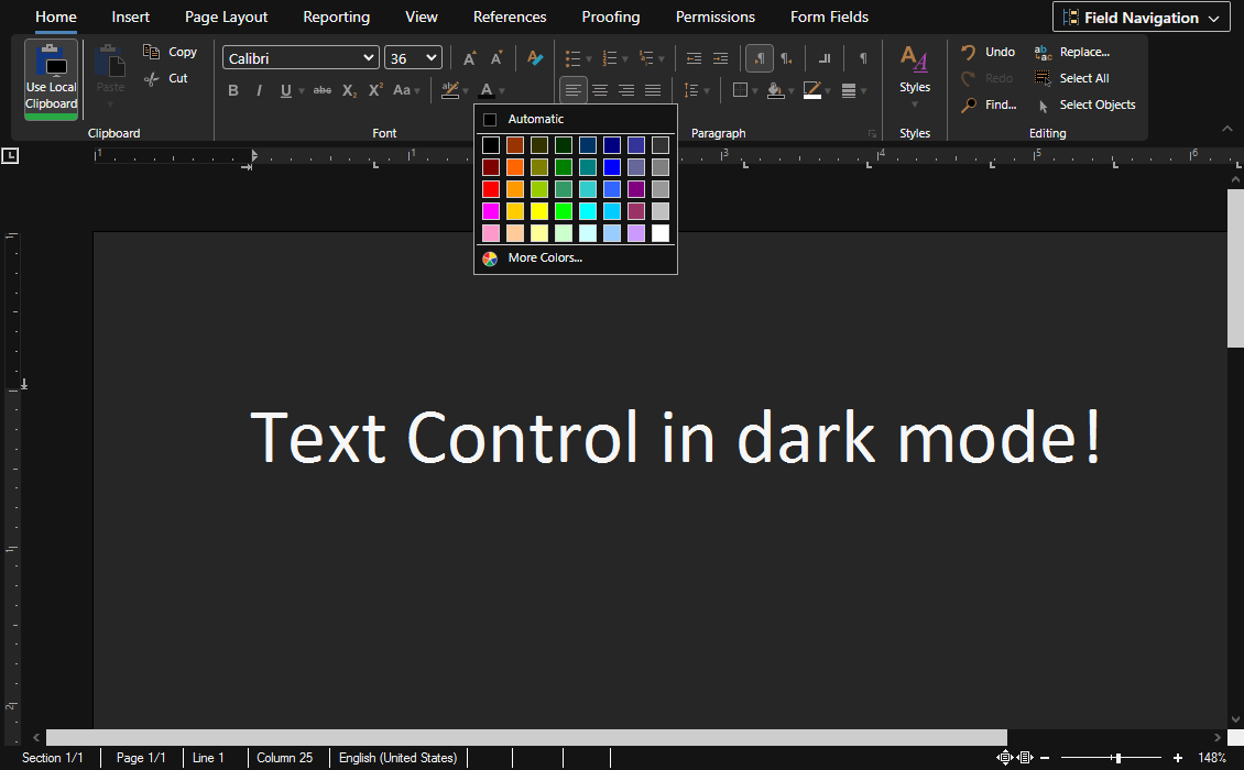 New Sample: Implementing a Dark Mode for the Document Editor