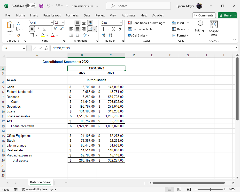 Spreadsheets in TX Text Control