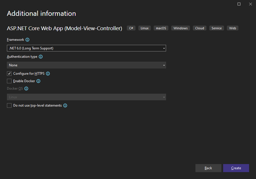 Creating the .NET 6 project