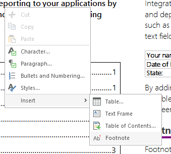 Context menu