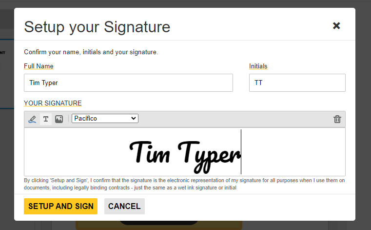 Custom fonts for signatures