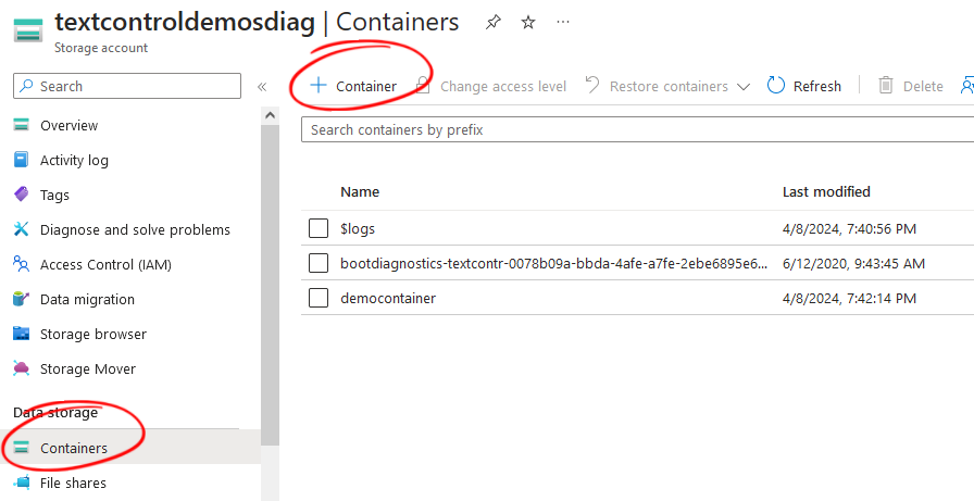 Creating containers