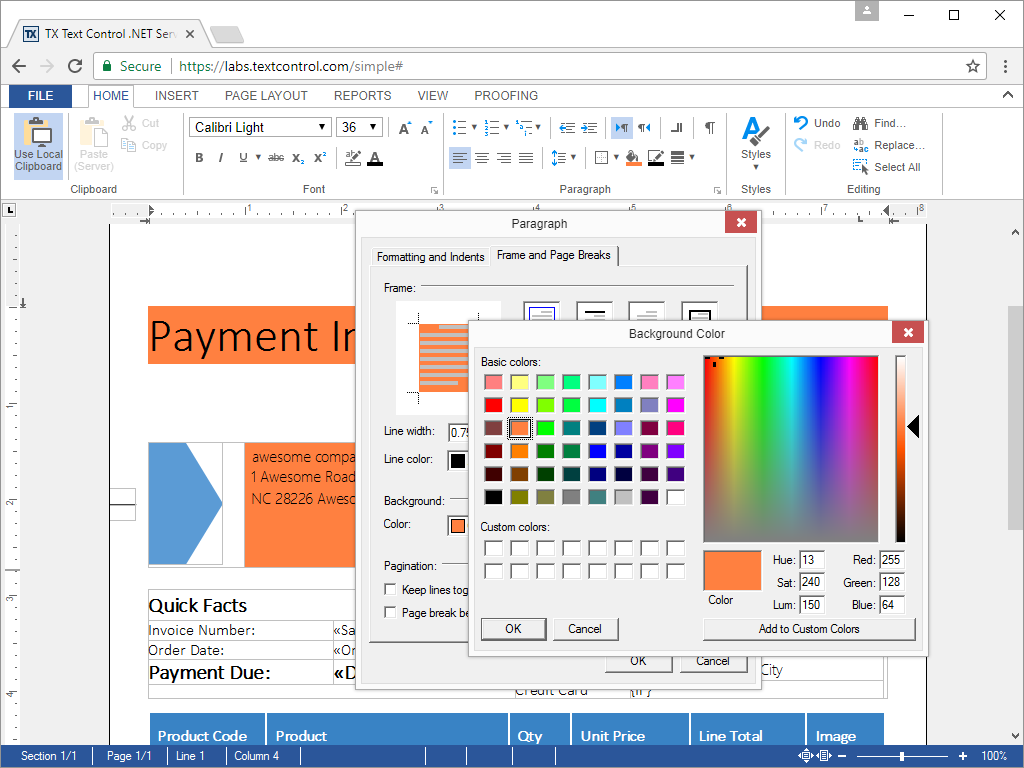 Colored Paragraphs