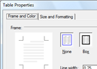 Apply a boxed frame style to selected table cells