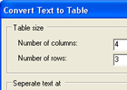 Revised sample: Converting text to a table