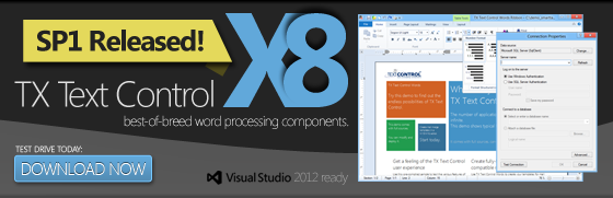 Service Packs for TX Text Control X8 and 17.0 released