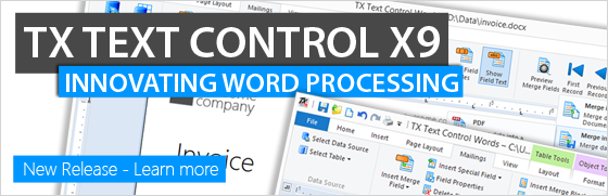 TX Text Control X9 - best-of-breed word processing components
