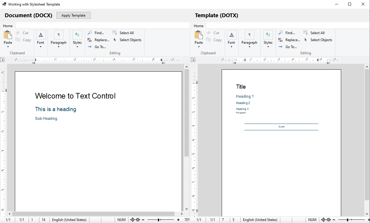 DOTX Template Styles