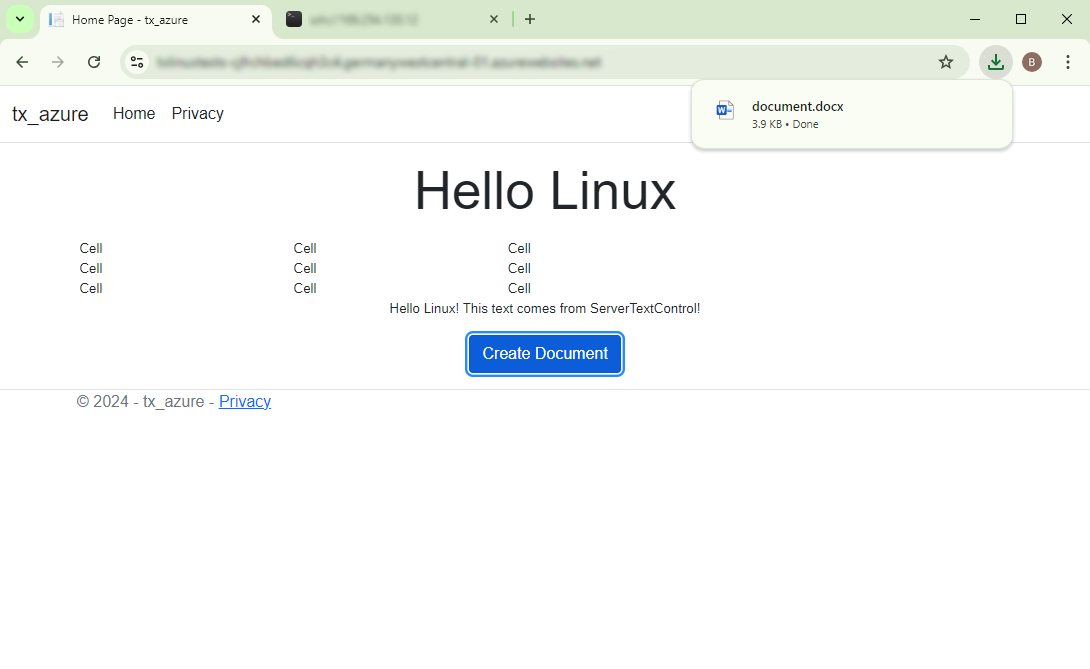TX Text Control 33.0 on Azure App Services