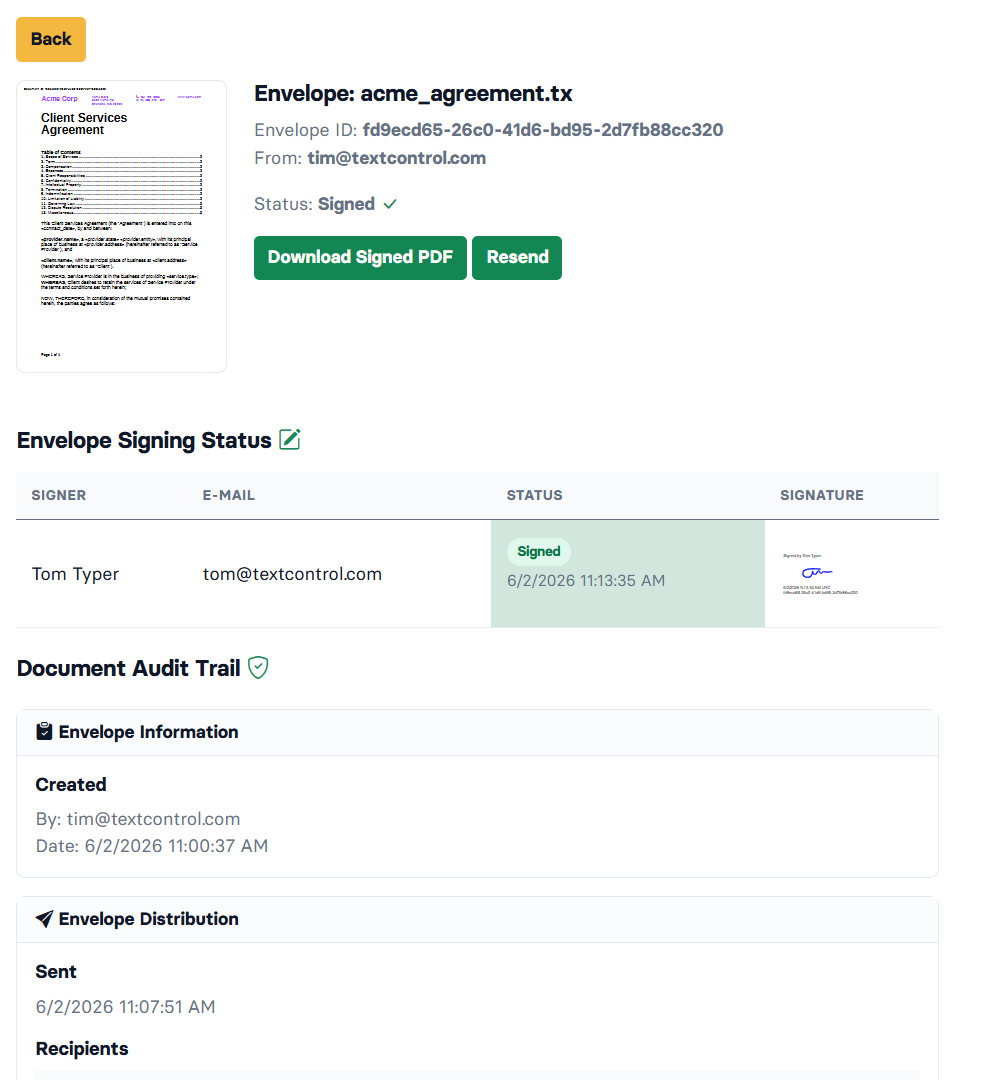 Envelope Audit Trail Envelope Audit Trail