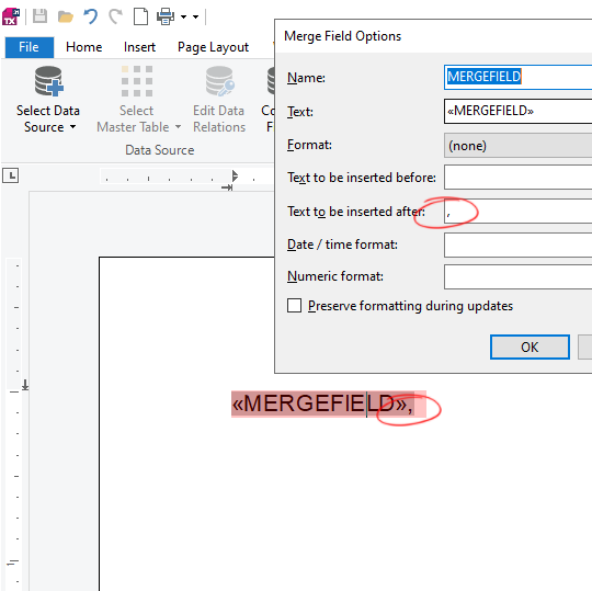 MailMerge event order