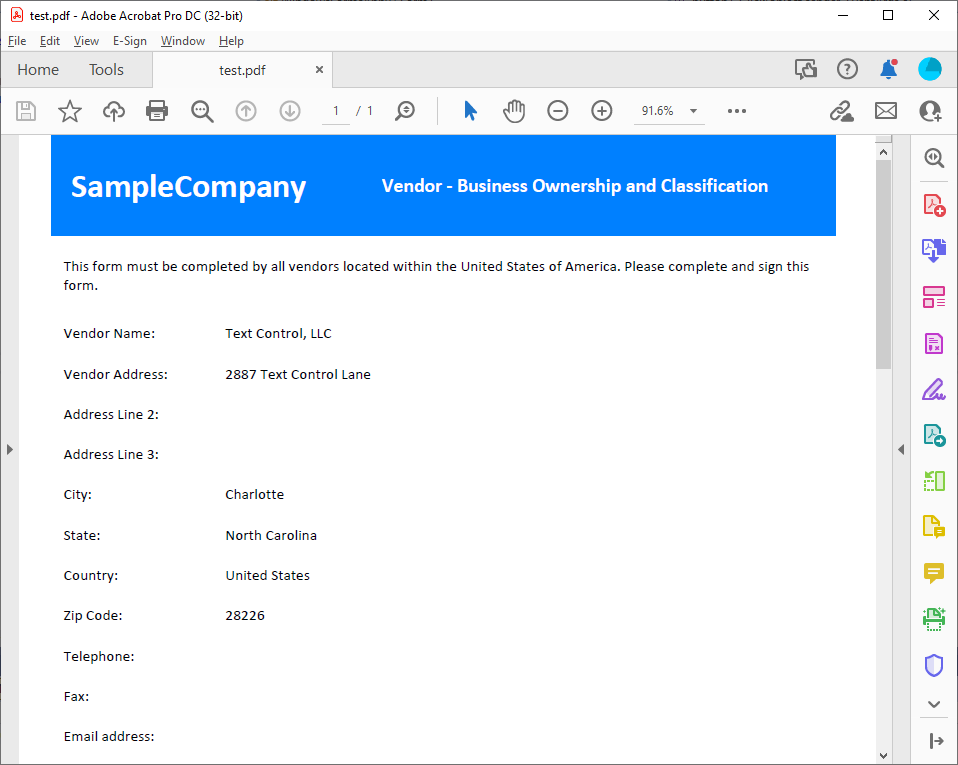 Form fields and TX Text Control