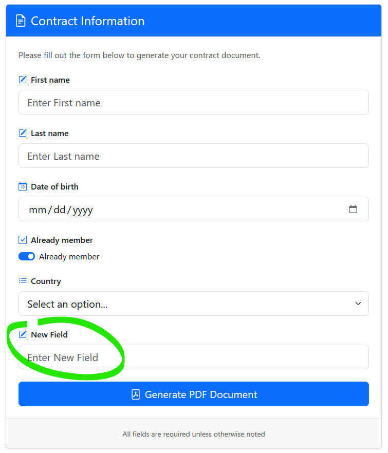 Updated Form Example
