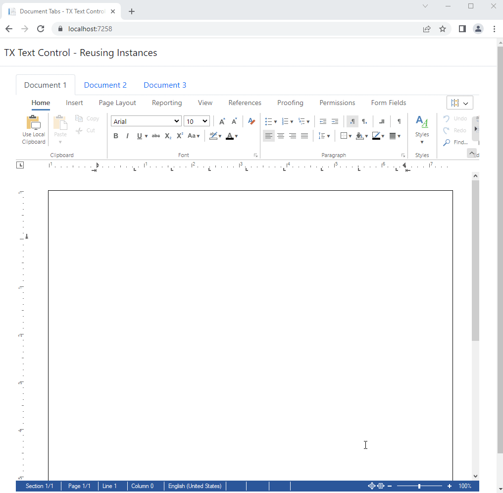 TX Text Control in Bootstrap Tabs