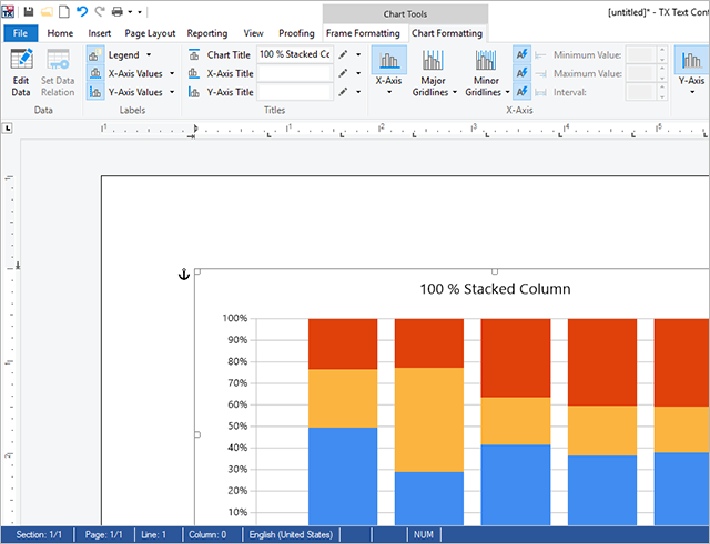 Sneak Peek X15: Ribbon chart layout tab