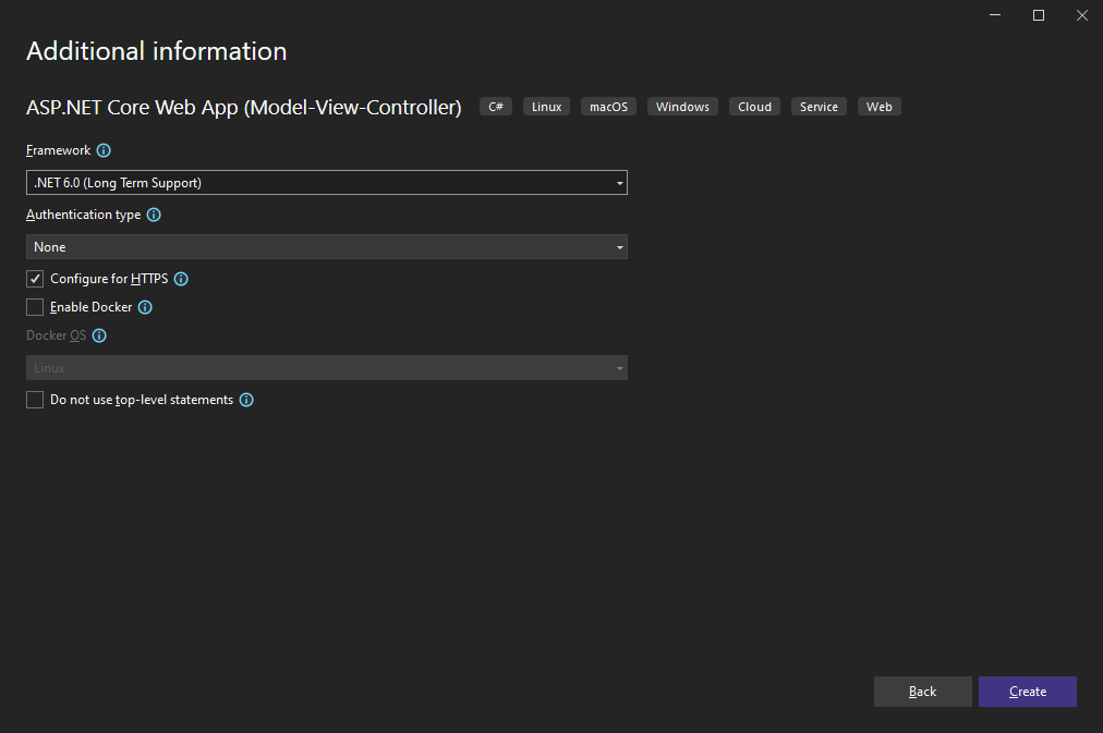 Creating the .NET 6 project