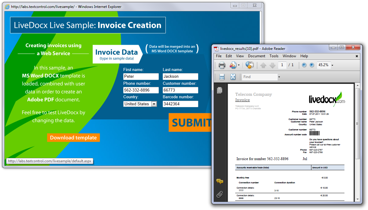 LiveDocx - Creating invoices with a Web Service LiveDocx - Creating invoices with a Web Service
