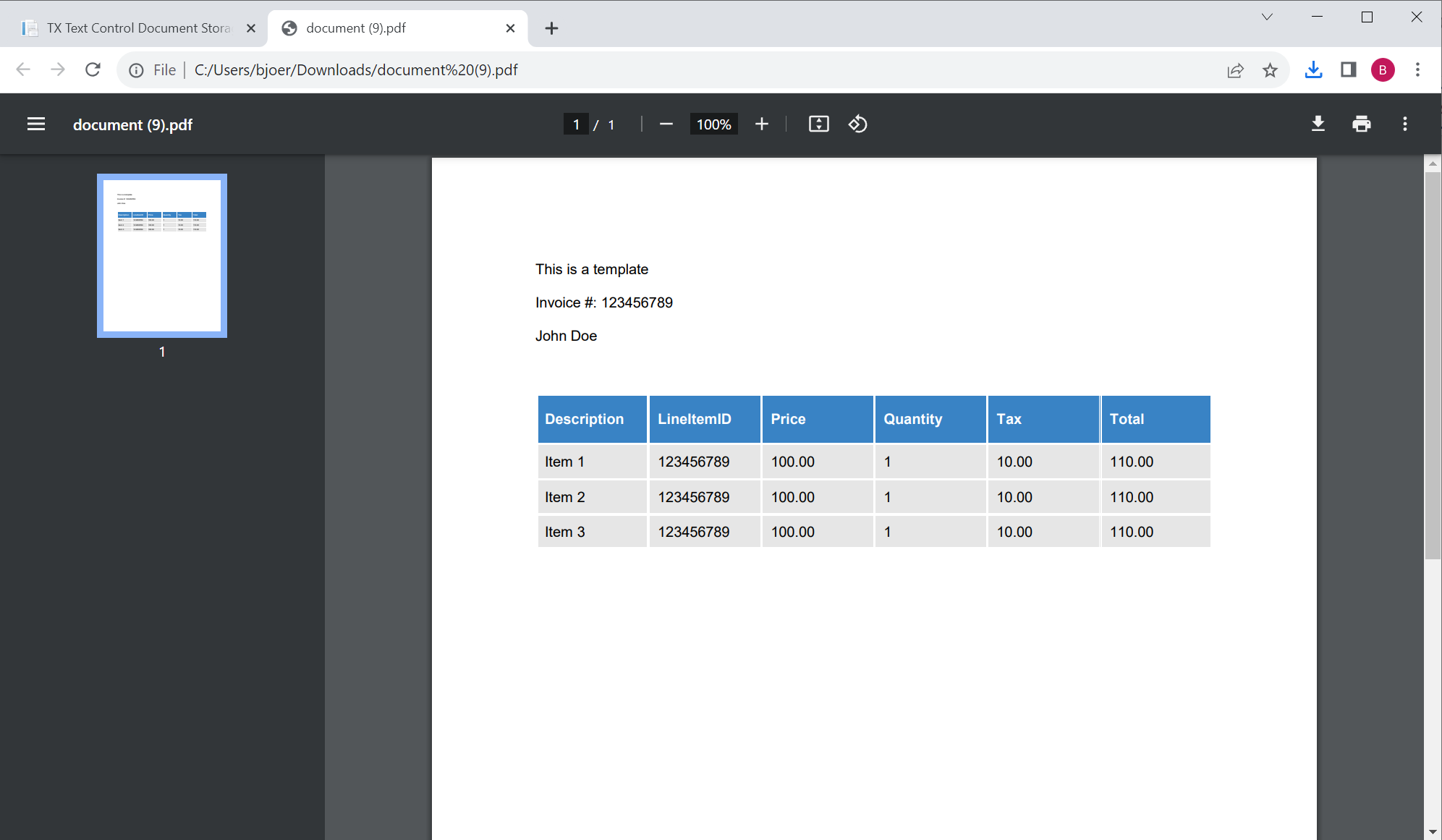Creating documents with TX Text Control