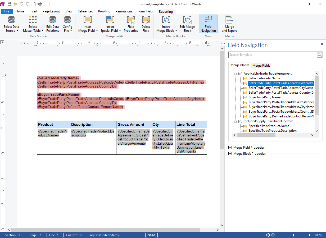 Creating templates with TX Text Control