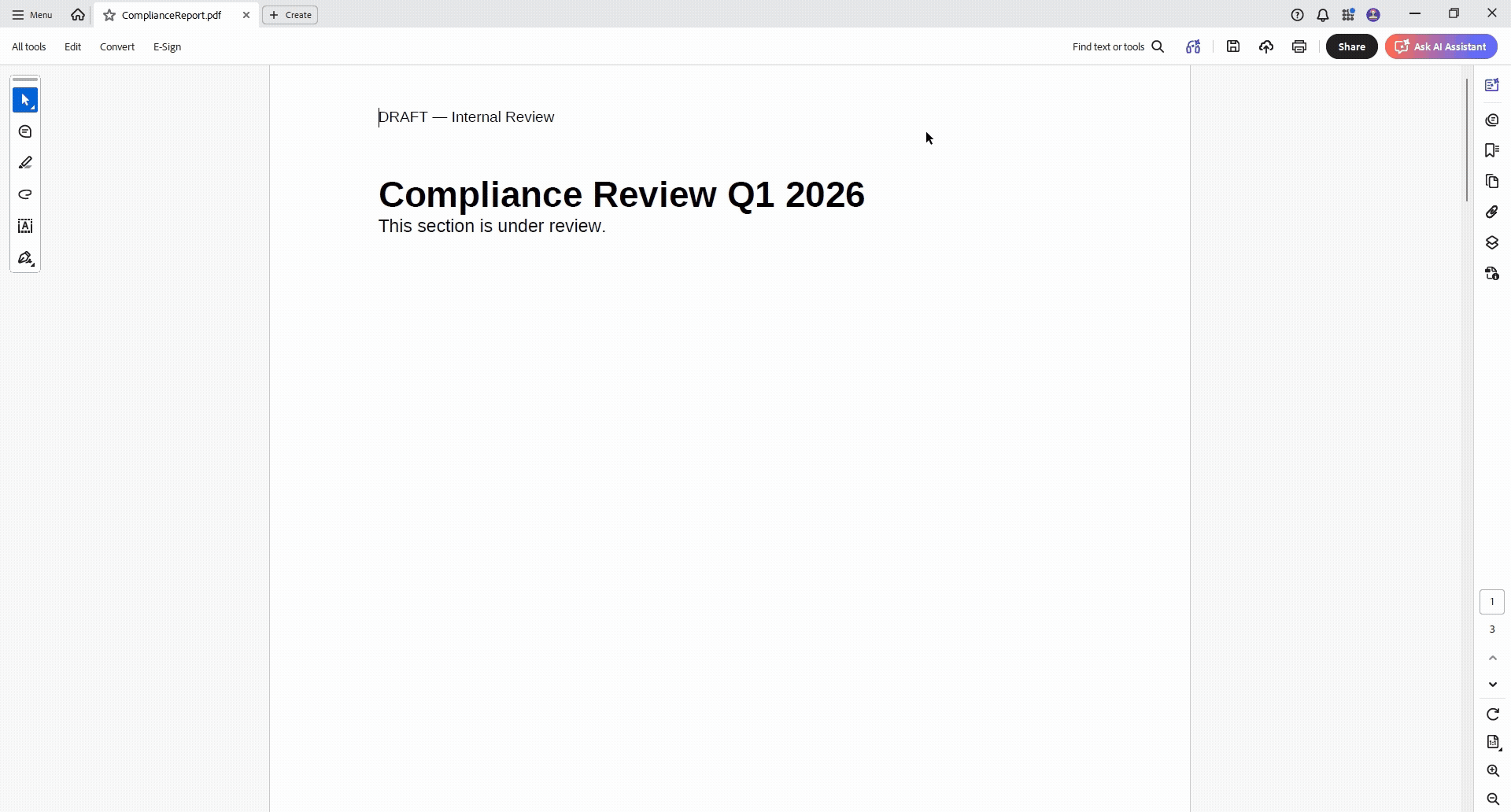 PDF Compliance Report generated with TX Text Control