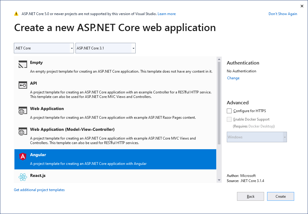 Creating the application