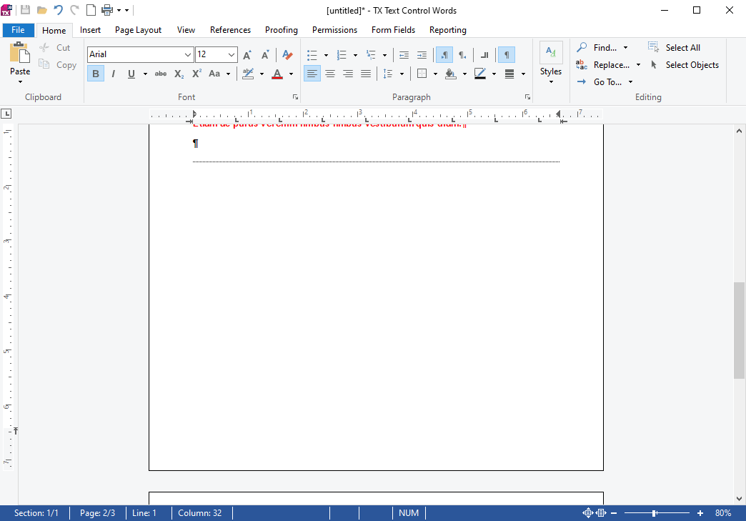 Page Breaks in TX Text Control